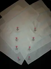 VINTAGE 8 PIECE TABLE CLOTH NAPKINS SET SIZE 10.5 " INCH SQUARE CROSS STITCH