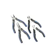 SP Tools 4Pcs Plier Cutter Set - Mini Combination Long Nose Pliers End Cutters