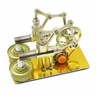 Generator Motor Steam Power Toy Double Cylinders Hot Air Stirling Engine Model