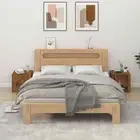 2 PCS Bedside Cabinets Side Table Nightstand Storage Bedroom Wooden Furniture