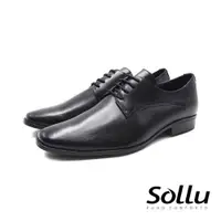 在飛比找ETMall東森購物網優惠-Sollu 巴西專櫃COMFORT圓方頭工作皮鞋 男鞋-黑