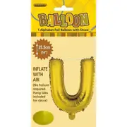 Alphabet U Foil Balloon - Gold