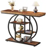 Tribesigns 41.3" Console Table Hallway Tables with Storage Shelve Rustic Brown