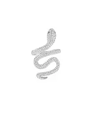 Suzy Levian Silver CZ Wild Snake Ring