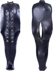 SAHOOSAFETY Leather Bondage Sleeping Bag Sauna Bag Bondage Body Hip Zipper Straitjacket Arm Bags Erotic Clothing Sex Lingerie for Women