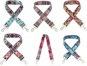 Crossbody Strap for Purses Replacement Adjustable Guitar Multicolor Style Handbag Straps (6pc)