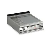 Baron 2 Burner Gas Fry Top With 2/3 Smooth 1/3 Ribbed Mild Steel Plate - 900Mm Depth - Q90FT/G820-SI
