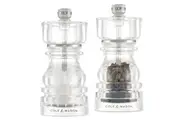 2pc Cole & Mason London Manual Acrylic Salt Pepper Mill Grinder Set 13cm CLR