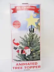 Mr. Christmas Flying Superhero Santa Animated Tree Topper with 8" Star