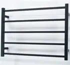 Radiant Heated Towel Ladder 750mm x 550mm 5 Bar Clothes Rail Matte Black BSTR03