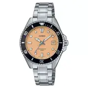 Casio Diver Style Full Metal Duro Analog Silver Black Coral Watch MDV-10D-4A2V