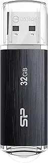 Silicon Power 32GB USB 3.0 Flash Drive with Black Hairline Finish and Strap Hole, USB 3.2 Gen 1 Thumb Drive Pen Drive Memory Stick, Blaze B02 Series
