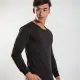 【G+ 居家】男款束口刷毛暖暖衣-圓領-黑色