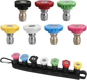 7 Pack Pressure Washer Spray Nozzle Tips Set with 1/4 Inch Quick Connect Adapter, Bestgle 7 Color Quick Connect Multiple Degrees Power Washer Spray Nozzle Tips with Holder, 4000 PSI, 2.5 GPM