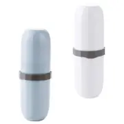2 Pcs Home Toothbrush Covers Caps Travel Case Holder Holders