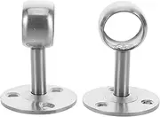 2PCS Stainless Steel Curtain Rod End Caps Heavy Duty Closet Pole Bracket for Wardrobe and Shower Curtain Rods Ceiling and Wall Mount 19mm Diameter Durable Support for Towel