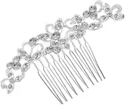 Gogogmee Rhinestone Bride Hair Comb Elegant Fashion Headwear for Weddings Parties Special Occasions Unique Silver Hair Accessories for Women