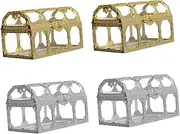 Ipetboom 4pcs Boxes Candy Box Treasure Chest Unique Candy Holder Gold Chocolate Boxes Delicate Candy Container Toy Container Wedding Decor Clear Easter Jar Wedding Supplies Plastic