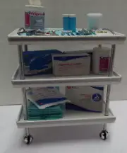 Dollhouse miniature handcrafted Medical Hospital Dental cart 1/12th scale