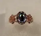 Color Changing Neopolitan Opal Set in a Gold Plated Ring Sizes 6.75, 7, 7.25