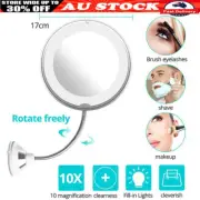 10X Gooseneck Magnifying Makeup Mirror Magnification Bathroom Mirror + LED Light
