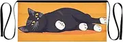 [Joitme] Relaxed Black Cat Orange Aprons for Men Cooking, Short Apron with Pockets, Serving Aprons for Waitresses, Relaxed Black Cat Orange