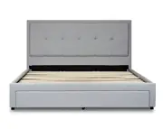 Storage Bed Frame with Drawer (Super King, King, Queen) - Brooklyn Storage (Steel Grey Fabric)