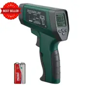 Infrared Thermometer Gun Non-Contact Temp Reader Backlit Display & Alarm – Green