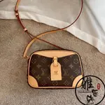 雅萱二手 LOUIS VUITTON(路易威登)DEAUVILLE 迷你手袋金典老花 LV相機包 肩背包 斜背包M455