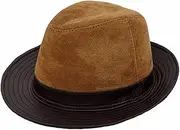 [MAXSMLZT] Black Leather Hat For Men Vintage Sheepskin Leather Hat Classic Gentleman Men's Fedora Leather Hat for Men Jazz Hat