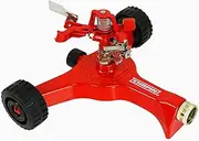 Chapin 4982: Wheeled Impact Sprinkler, 360 Degree Automatic Impact Sprinkler with Wheeled Base for Medium to Large Gardens and Lawns, Up to 85 ft Coverage Area, Lawn Sprinkler, Red