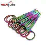 5 Pcs Full Multi Color 4.5'' SAFETY NOSE SCISSORS CVD St/Steel BY PRECISE
