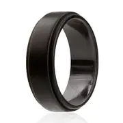 ROQ Silicone Wedding Step Single Ring - Black by ROQ for Men - 4 mm Ring