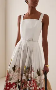 [Adam Lippes] Hoban Rhododendron-Printed Cotton-Poplin Midi Dress