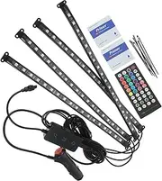 iplusmile Car Decor Lights 72 Led Strip Remote Control Dimmable for Interior Trim for Car Inside Decorati