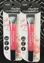 2 CHAPSTICK TOTAL HYDRATION WARM PINK VITAMIN C E ENRICHED TINTED LIP GLOSS OIL
