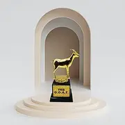 Mad Monkey 2000017 Decorative Trophy, Gold, Black