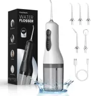 Water Dental Flosser Tooth Pick, Portable Cordless Oral Irrigator 260ML with 4 M
