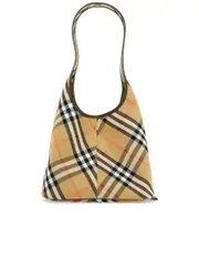 Burberry Large Shoulder Bag With Check Pattern And Coordinated Pouch