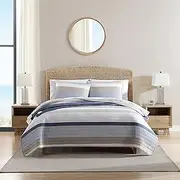 [NAUTICA] Twin Quilt Set, Cotton Reversible Bedding with Matching Sham, Home Decor for All Seasons (Ridgeport Denim, Twin)