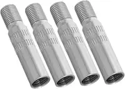 4pcs Car Valve Cars Valve Stem Extenders Kit Valve Extenders Replacement Valve Caps Tire Inflator Valve Extension Valve Stem Caps Tire Valve Extension Silver Chrome Plated Copper