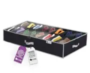 HOLDN' STORAGE Extra-Large Under Bed Shoe Storage Organizer - Black 16 Pairs
