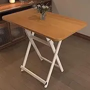 Folding Study Desk, Wood Laptop Desks, Student Dormitory Computer Desk, Home Office Workstation A199 (Wood, 80X50CM)
