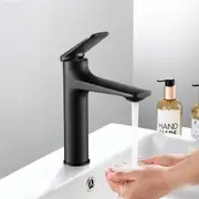 Bathroom Tap Round Mixer Taps Sink Basin Faucet WELS Black
