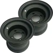 2) Golf Cart Go Kart Riding Lawn Mower RIM WHEEL 8x7 4/4 Black NEGATIVE Offset