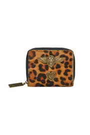 MINI ZIP AROUND LEATHER WALLET FIRE AT NIGHT