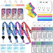 [FACULX] Cruise Ship Essentials Kit Include Cruise Luggage Tags Holder, Cruise Lanyards, Cruise Power Strip, Towel Bands and Clips, Waterproof Phone Bags for All Cruise Lines