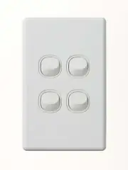 Beacon Lighting Lucci Power Gravity 4 Gang Switch Only in Matte White