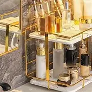 Countertop Rack Toilet Bathroom Toilet Rack Desktop Hand Washing Makeup Wash Table Storage Rack Box (Argento Multilayer)