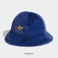 在飛比找蝦皮商城優惠-ADIDAS 漁夫帽 寶藍 絨毛 金標 帽子 (布魯克林) 